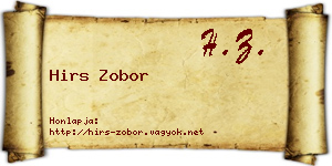 Hirs Zobor névjegykártya